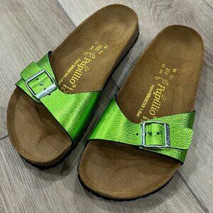 NWOB Papillio Birkenstock Green Metallic Sandals size 39 US 8 8.5